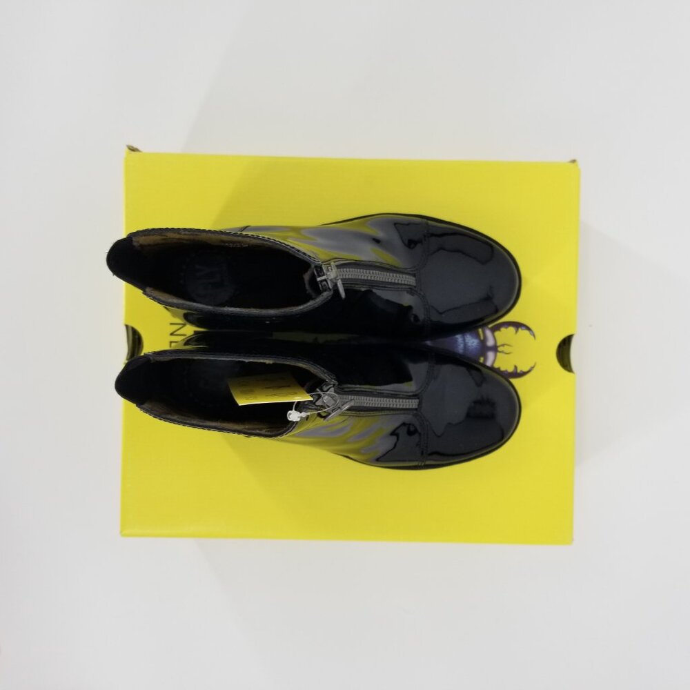 NWY Fly London Patent Leather Zip Front Ankle Boots 37, Goth, Grunge, Whimsigoth - Picture 5 of 12